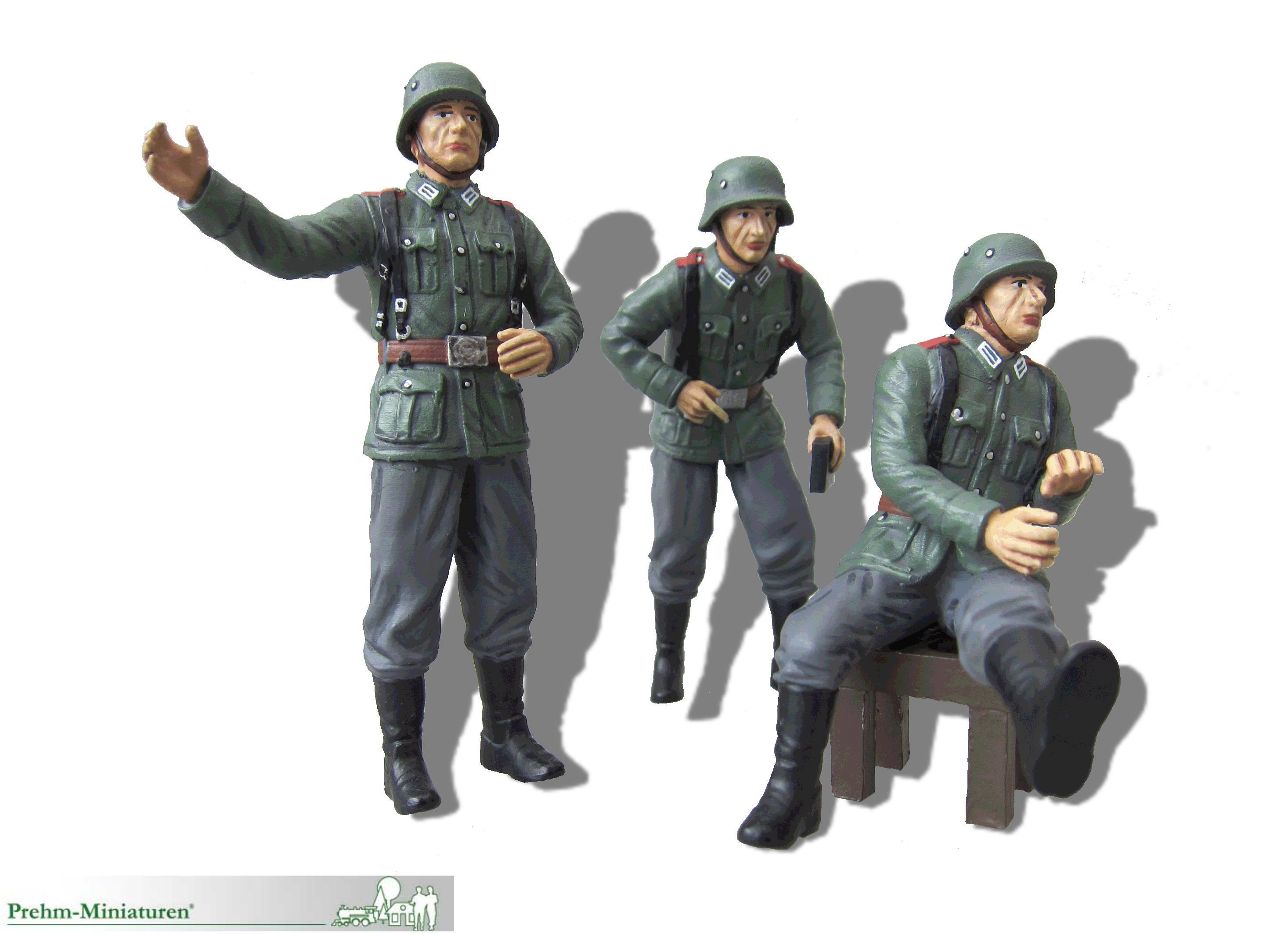 Wehrmachtfiguren Set mit 3 Mann Personal - Art. Nr. 500230 - für die 2 cm Flak - Art. Nr. 500229 - Neuheit 2021 